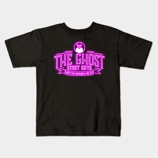 Pink Neon, Ghost Story Guys Classic Logo Kids T-Shirt by The Ghost Story Guys Podcast